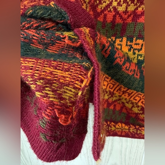 The Alpaca Connection Cardigan Sweater Womens XL Multicolor Knit Gold Button EUC - Picture 3 of 4